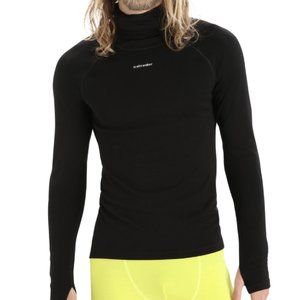 Icebreaker MerinoFine Long Sleeve Roll Neck Men's Medium Black New With Tags
